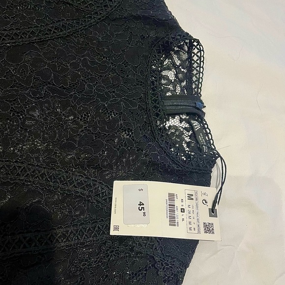 Black Zara blouse-size medium-NEW - Picture 2 of 4